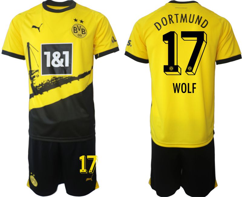 Men 2023-2024 Club Borussia Dortmund home yellow #17 Soccer Jersey